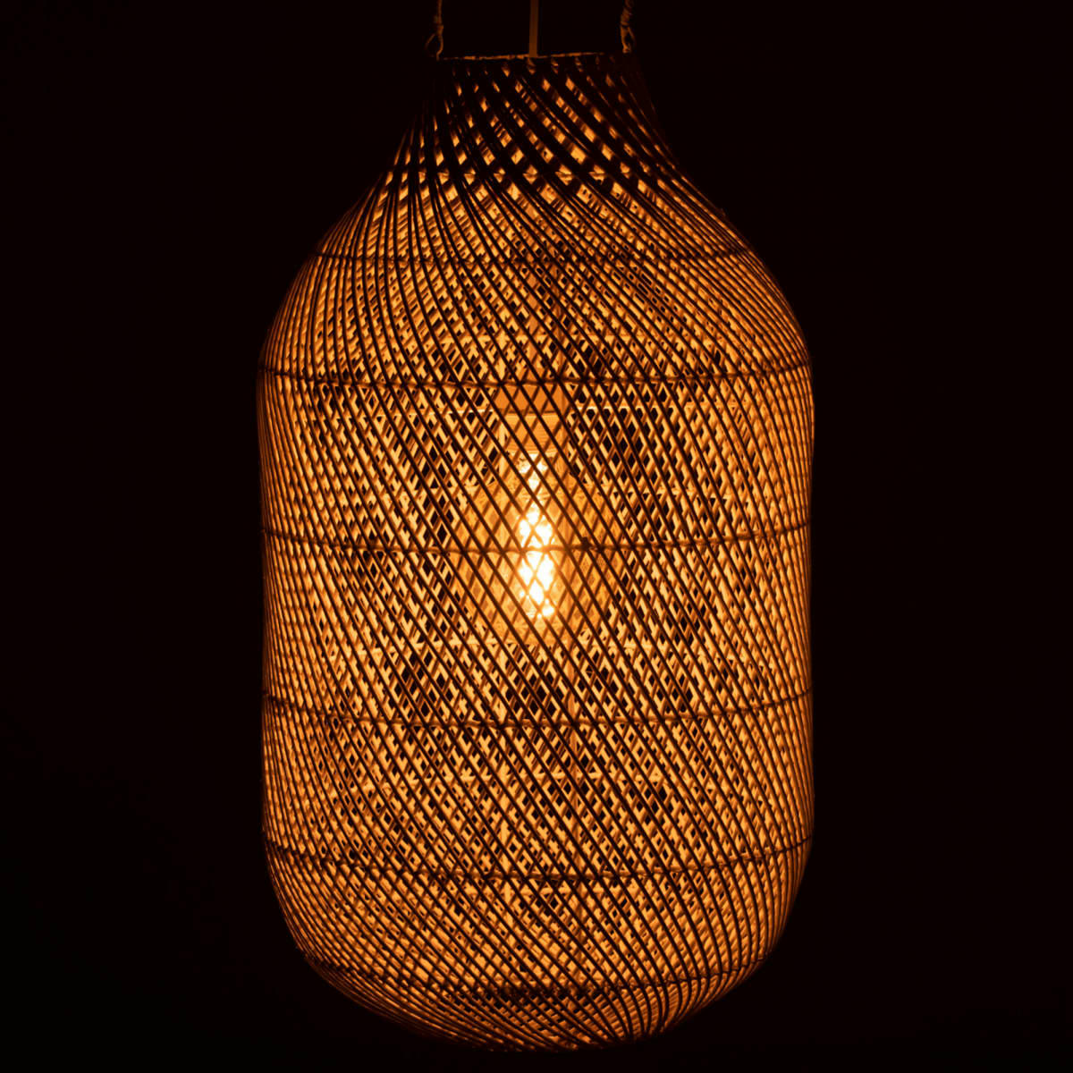 GIOVAN - Abat jour cylindrique en rotin blanc