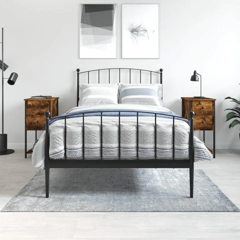 vidaXL - Nachtkastje - Bruin - Bewerkt hout - 2 stuks