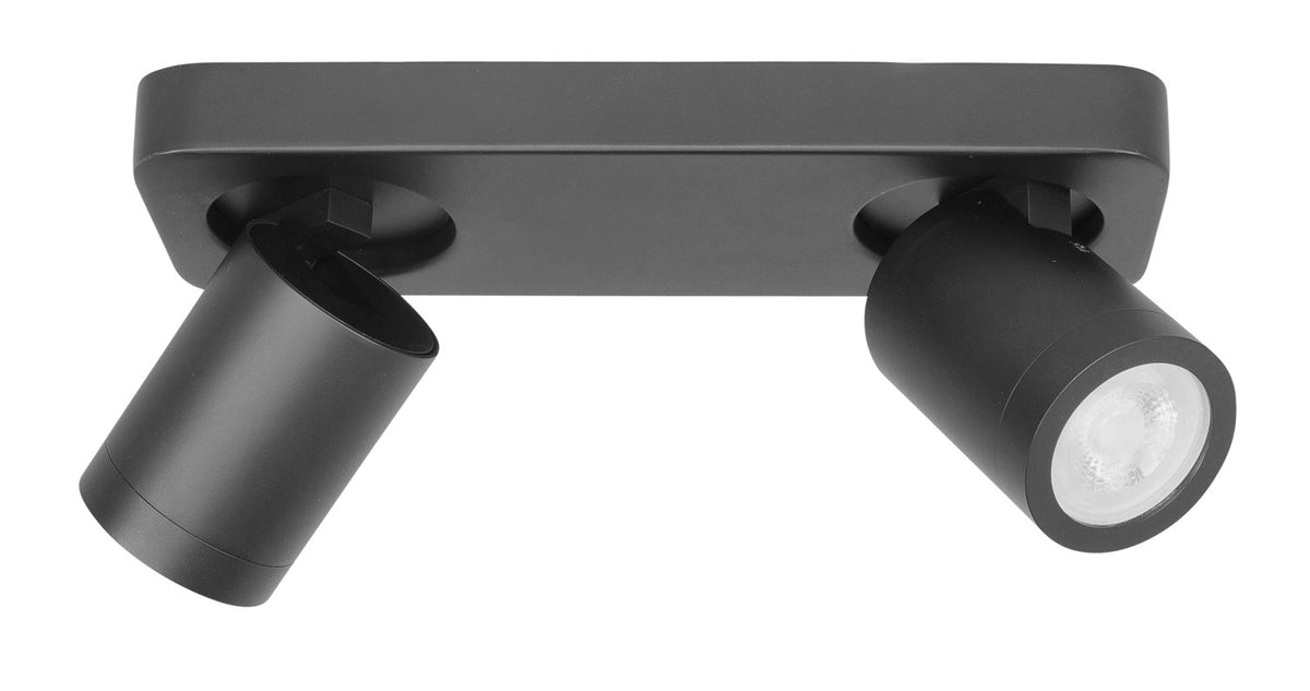 Highlight spot Oliver - 2 lichts - 26 x 13  cm - zwart