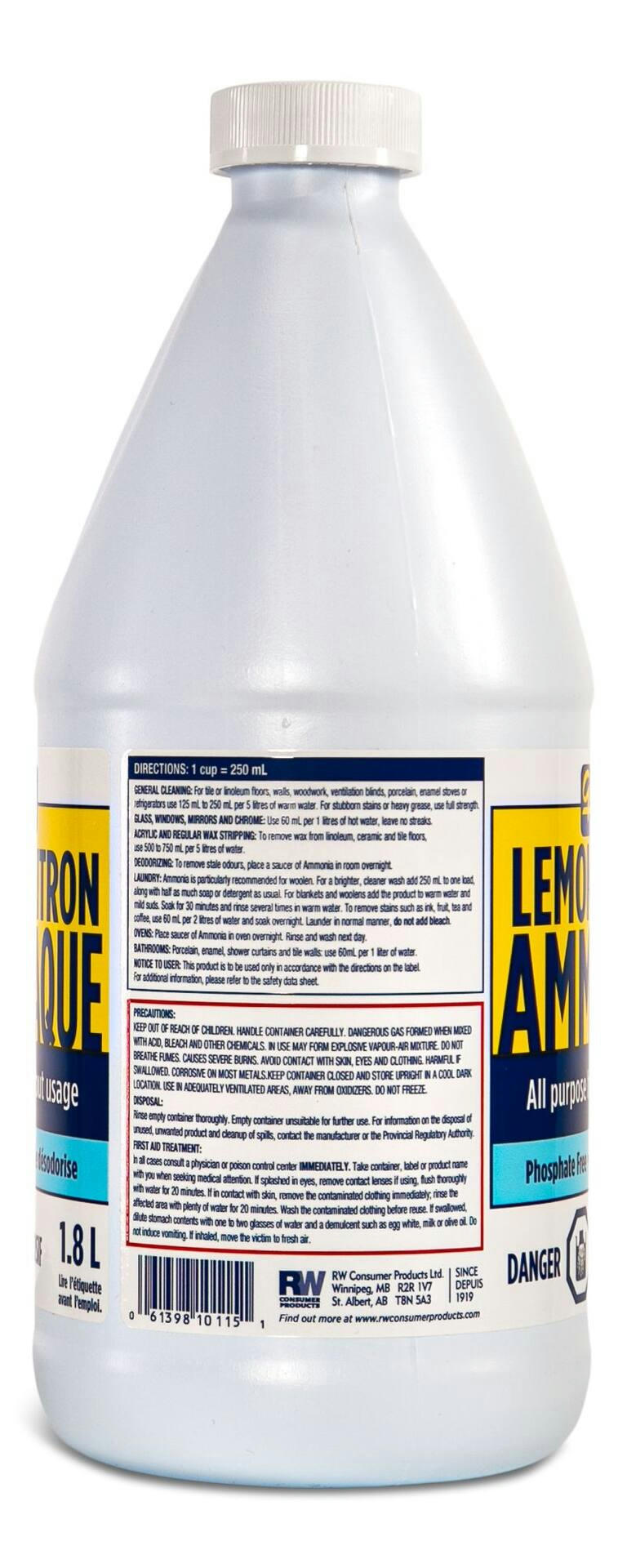 Goldex Lemon Sudsy Ammonia All-Purpose Household Cleaner, Lemon, 1.8-L
