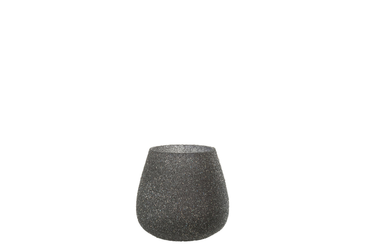 J-Line windlicht Glitter - glas - paars - medium