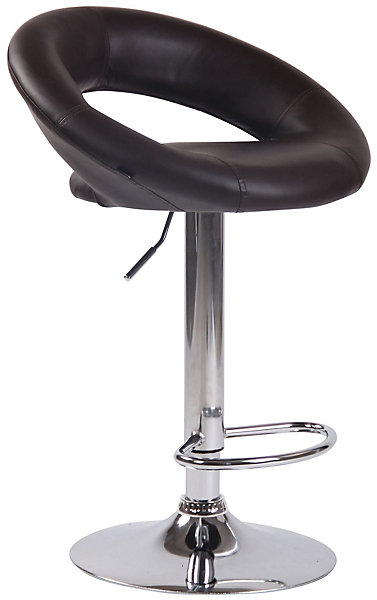 Lot De 2 Tabourets De Bar Olinda En Similicuir, Hauteur Réglable Et Pivotant A 360 , Piètement Trompette Marron/Chrome