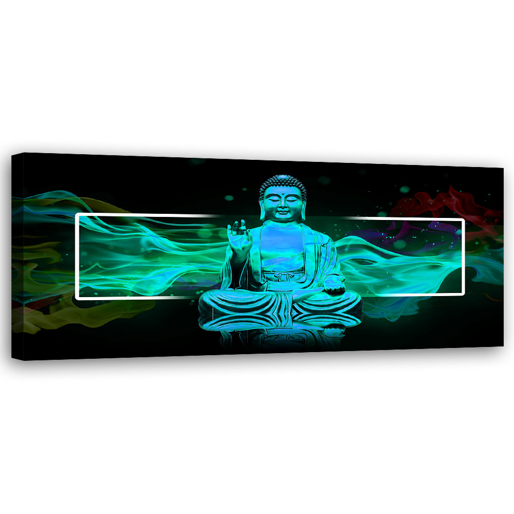 Feeby Obraz na płótnie, Turkusowy budda abstrakcja 90x30