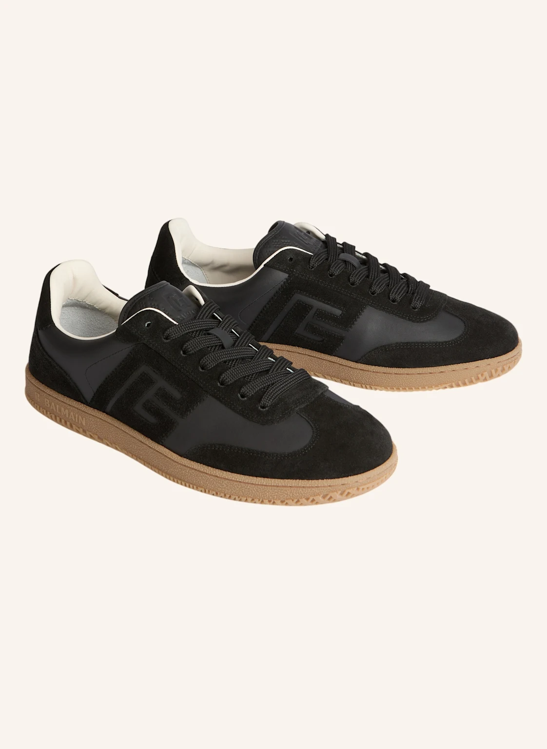 BALMAIN Balmain Swan Sneakers aus Wildleder und Glattleder