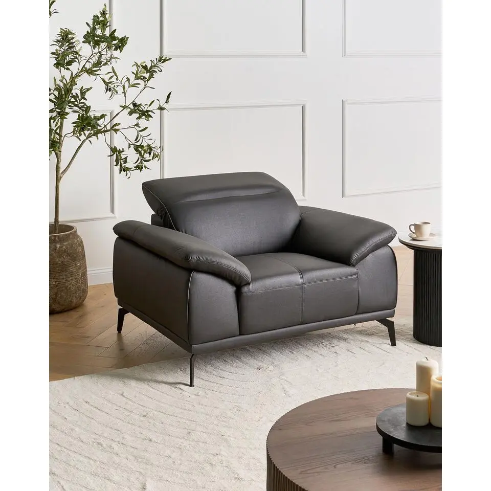 VEJEN - Fauteuil - Zwart - Veganistisch eco-leer