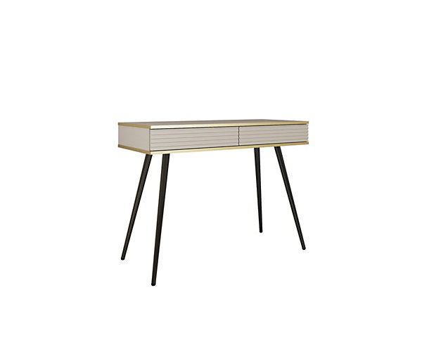 Coiffeuse glamour beige avec pieds noirs, 102 x 80 x 50