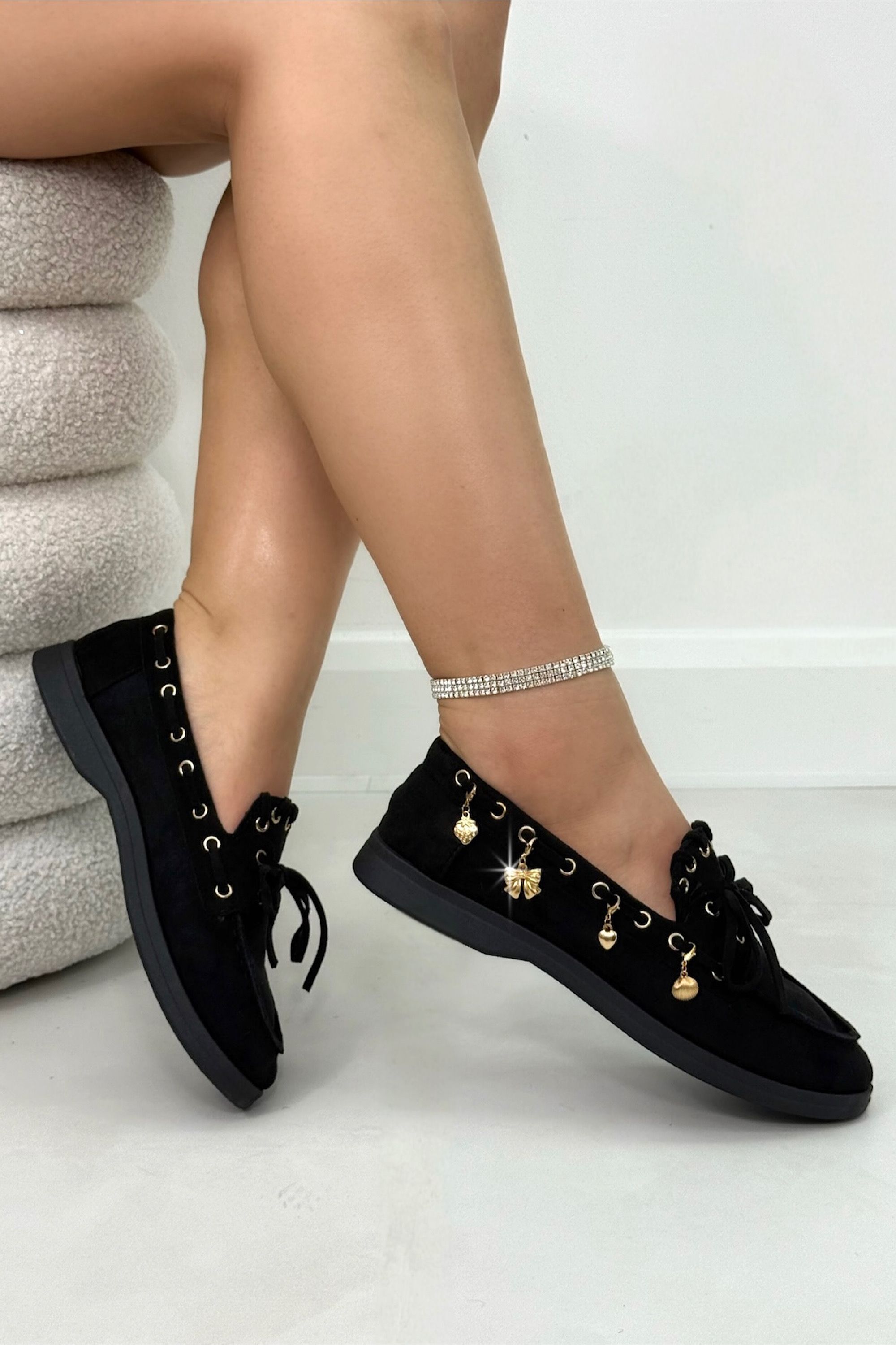 Love Lemonade Velvet Charm Luxe Lace-Up Loafers