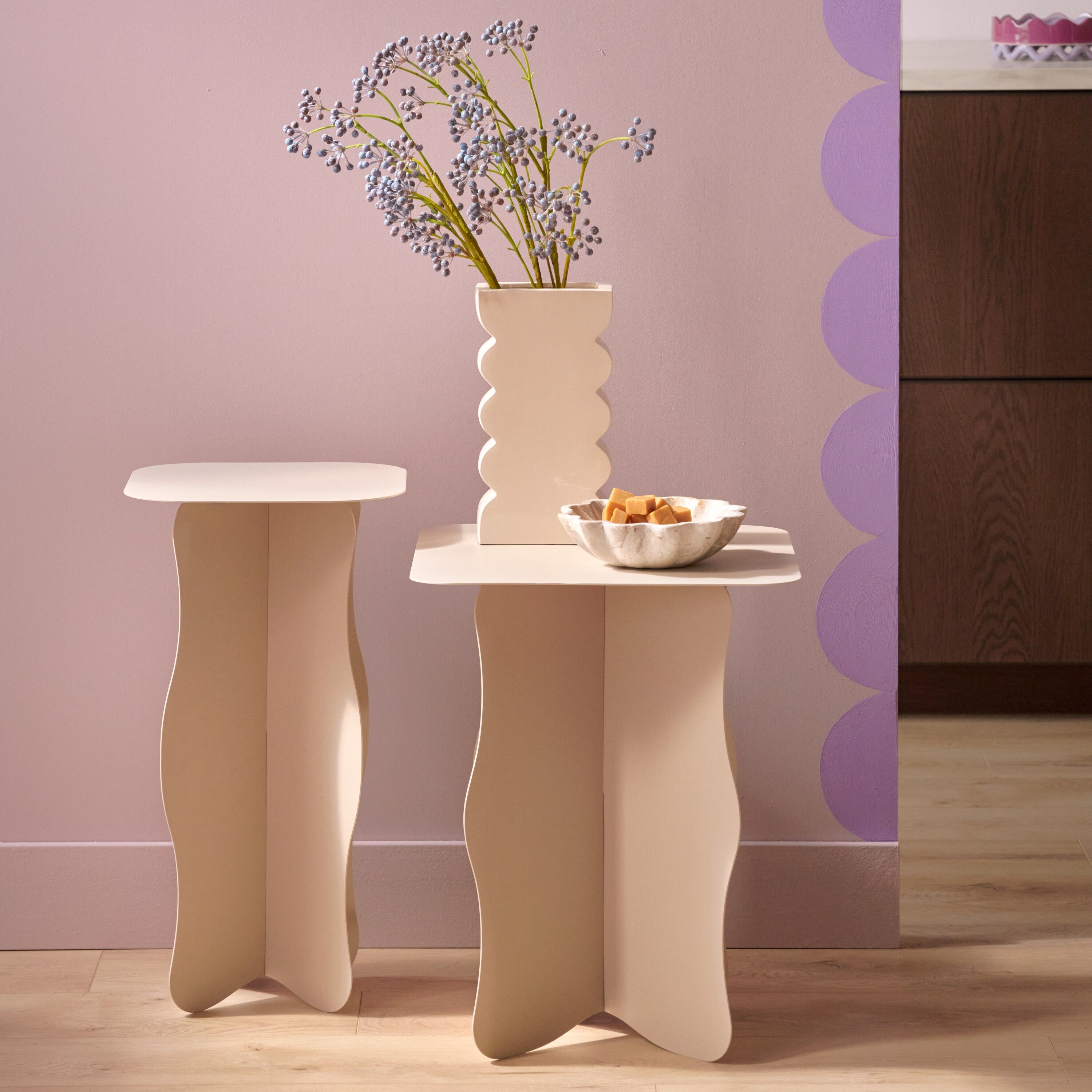by fonQ Wiggle Bijzettafel 40 x 40 cm - Greige