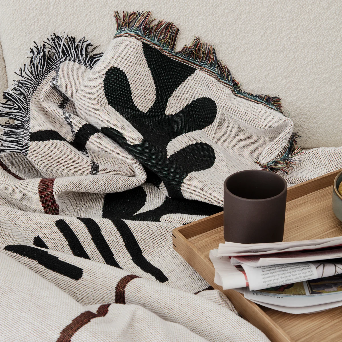 Ferm Living - Mirage Decke, 120 x 170 cm, off-white