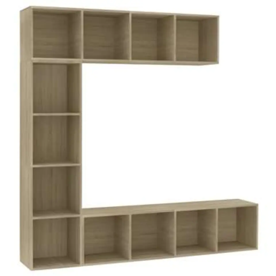 vidaXL - Boekenkast - Bruin - Bewerkt hout - 3 stuks