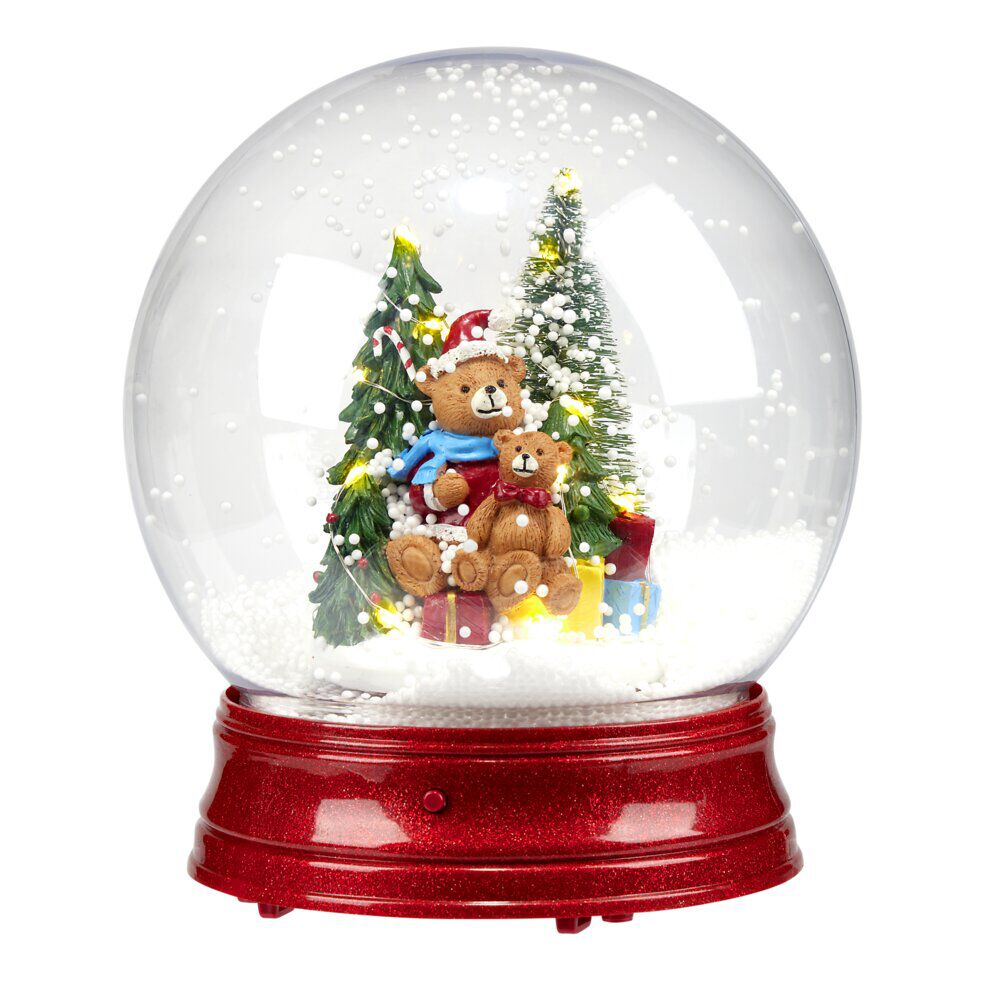 Boule à neige animée LED musicale scène Ø21xH24cm