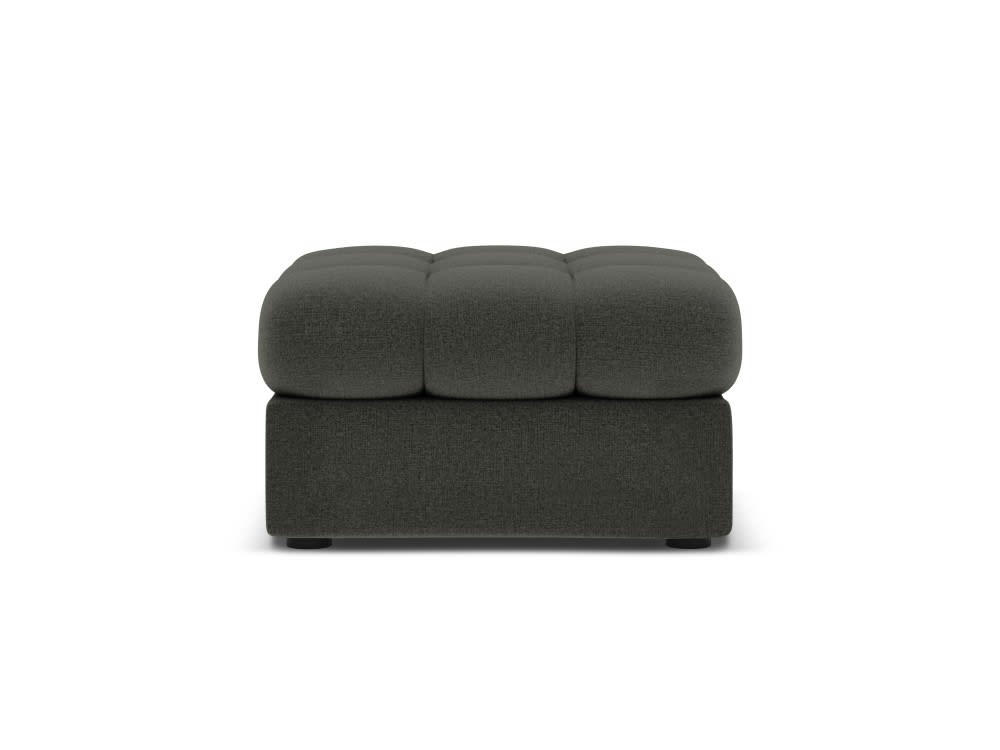 JUSTIN - Pouf en tissu structuré gris foncé
