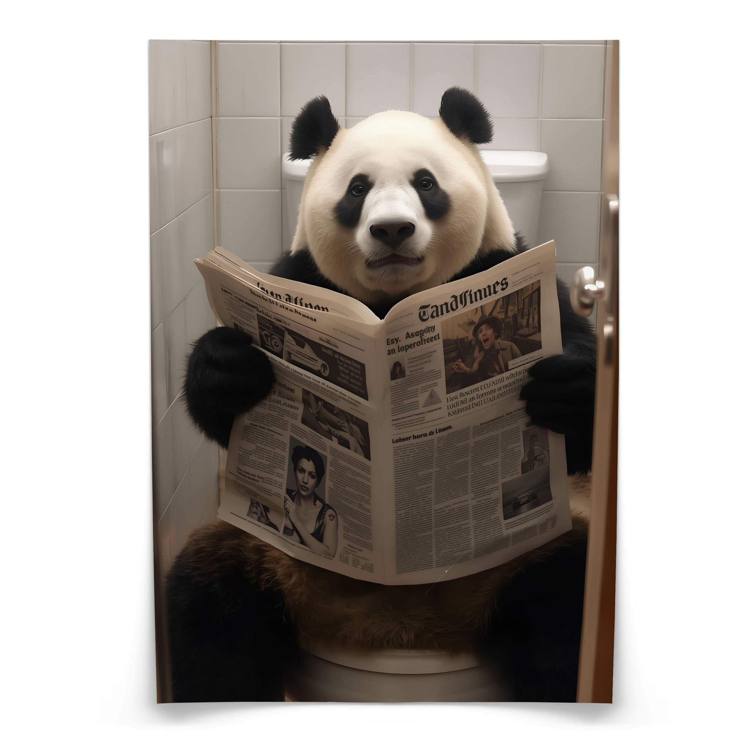 Plakat Panda w toalecie 20x30cm