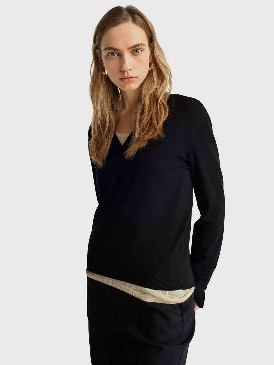 Sweater with V-neck