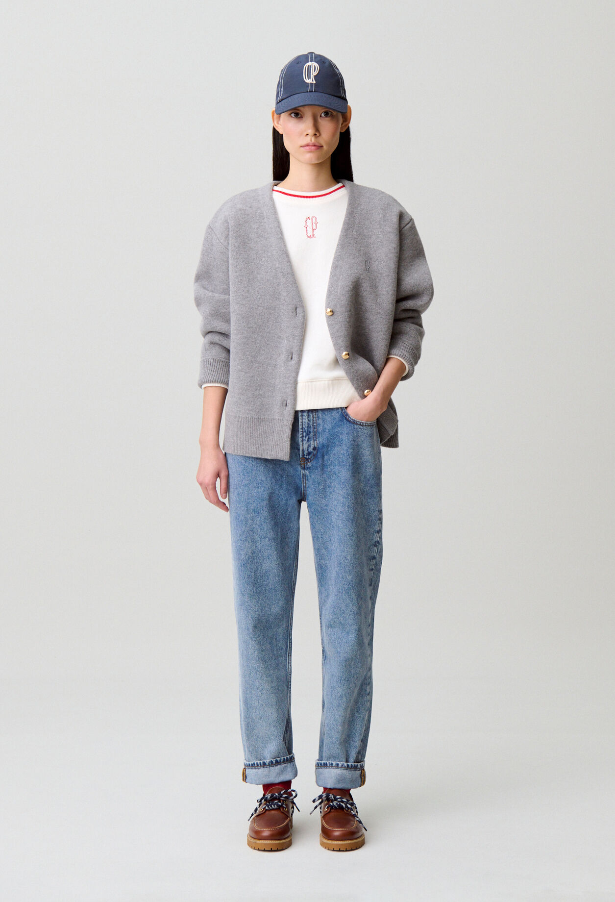 Jean cigarette 7/8 denim délavé