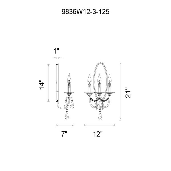 Electra 3 Light Wall Sconce With Oxidized Bronze Finish - Oxidized Bronze