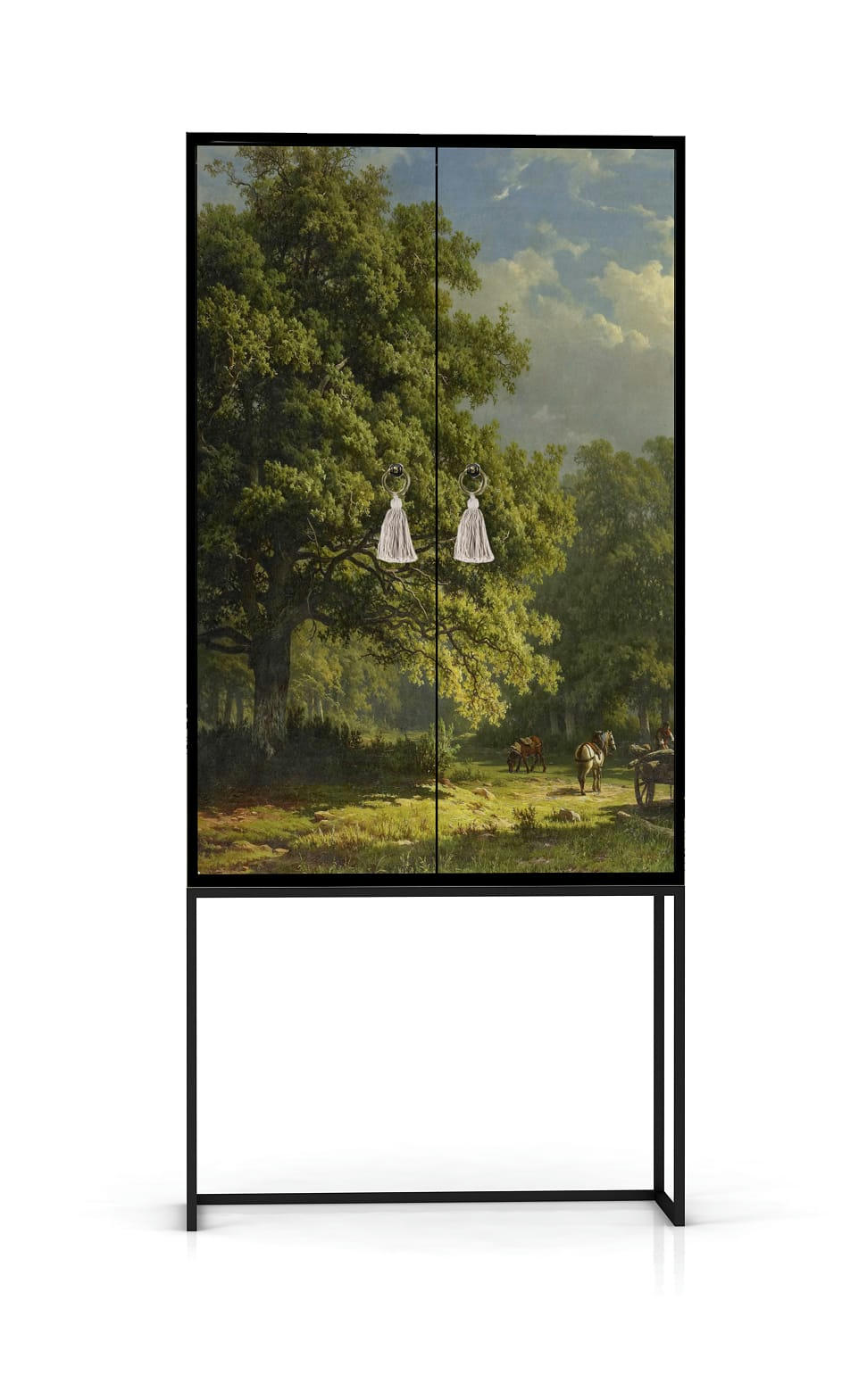 NOA - Buffet armoire 2 portes en MDF imprimé  bucolique forestier