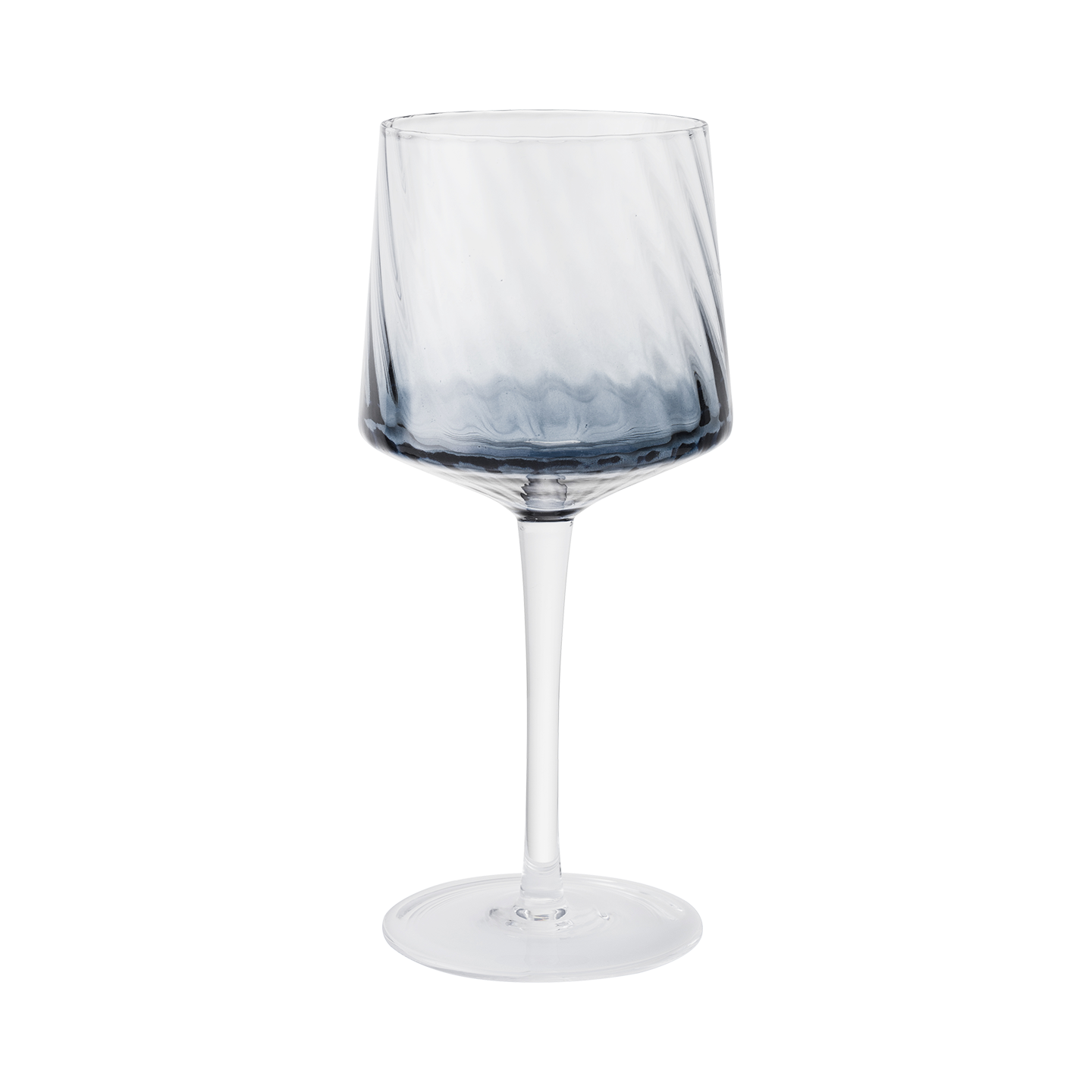 Contemporary Fluted Blue Gin Glass - Set Of 2