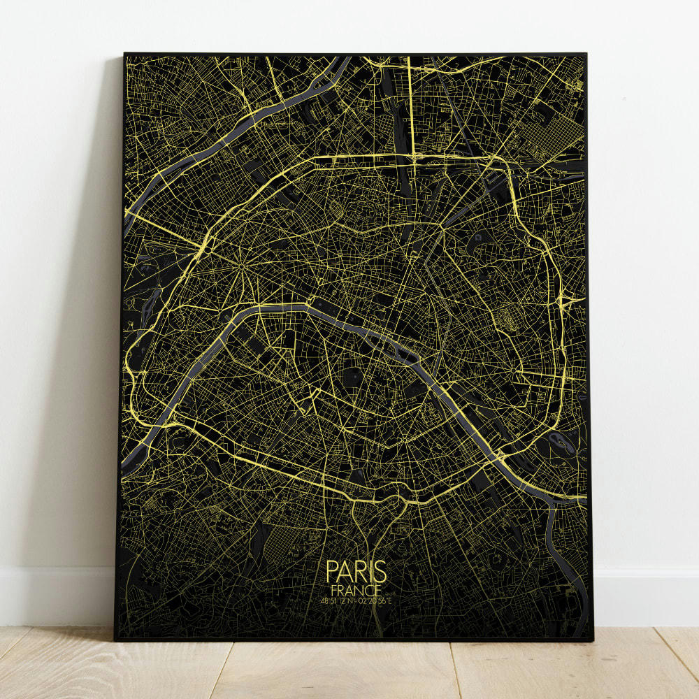 - Affiche Paris Carte Nuit 40x50