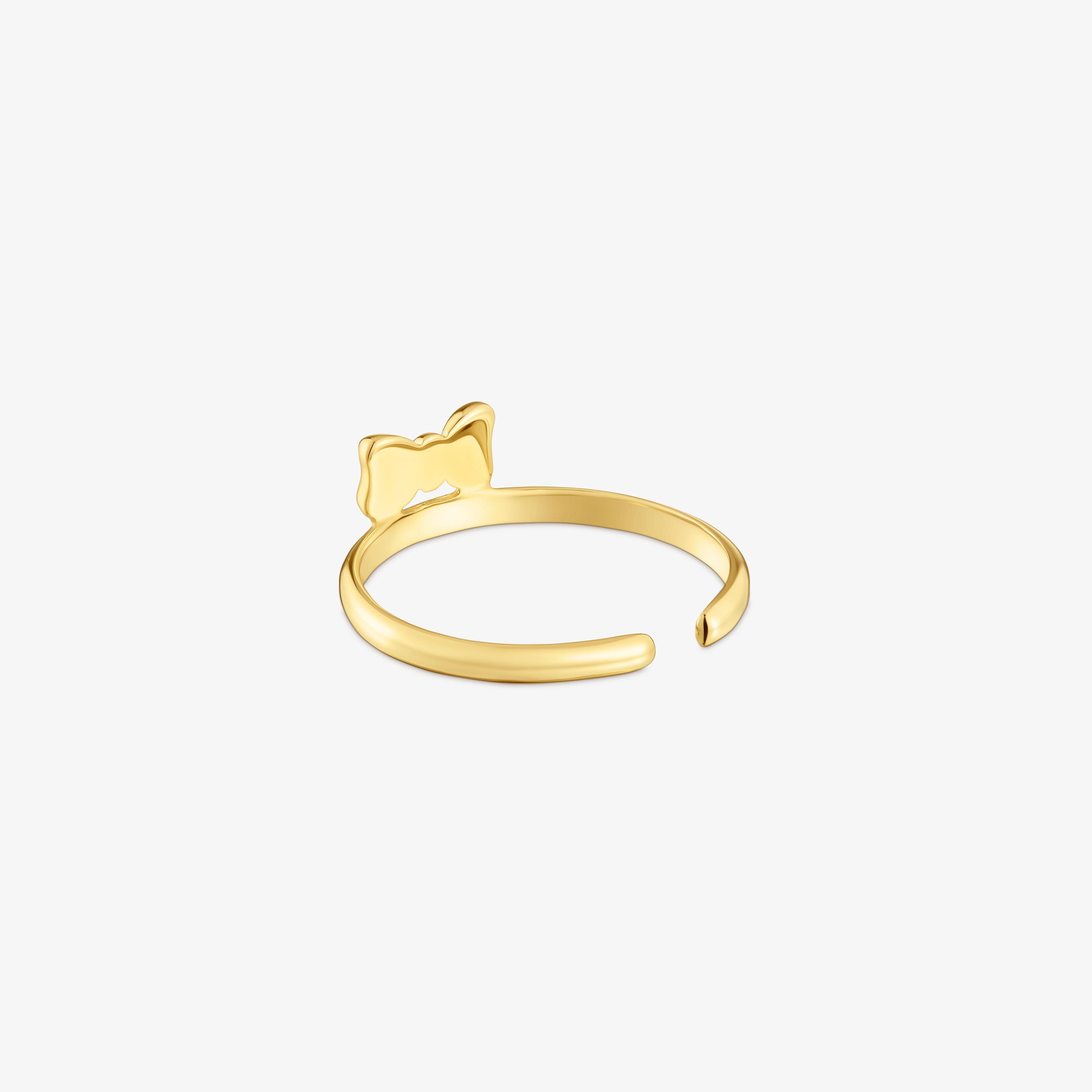 Claws ring con baño de oro de 18 kt sobre plata motivo lazo TOUS Ribbon
