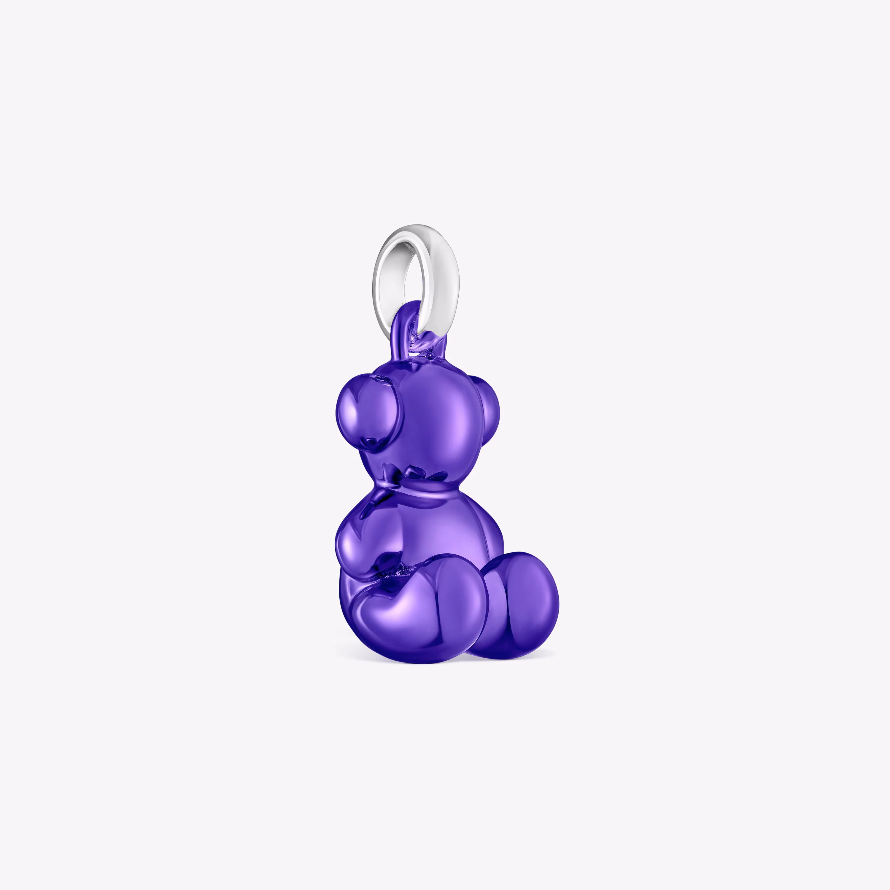 Colgante oso de acero en color lila Bold Bear
