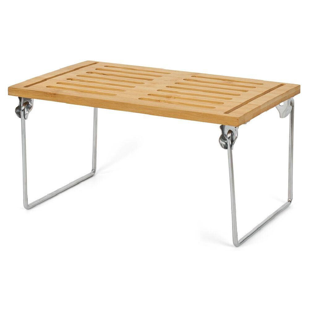 étagère en bambou sur pieds en fer 30x15xH18cm