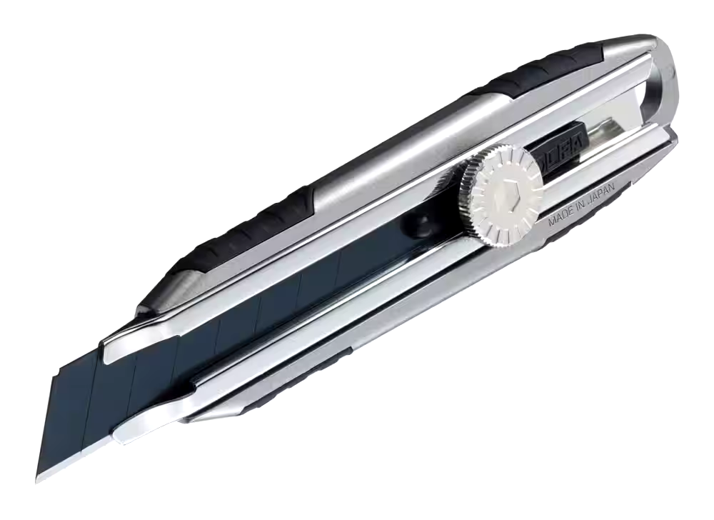 OLFA MXP-L 1135529 Heavy-Duty Aluminum Snap-off Utility Knife, 18-mm, Silver/Black