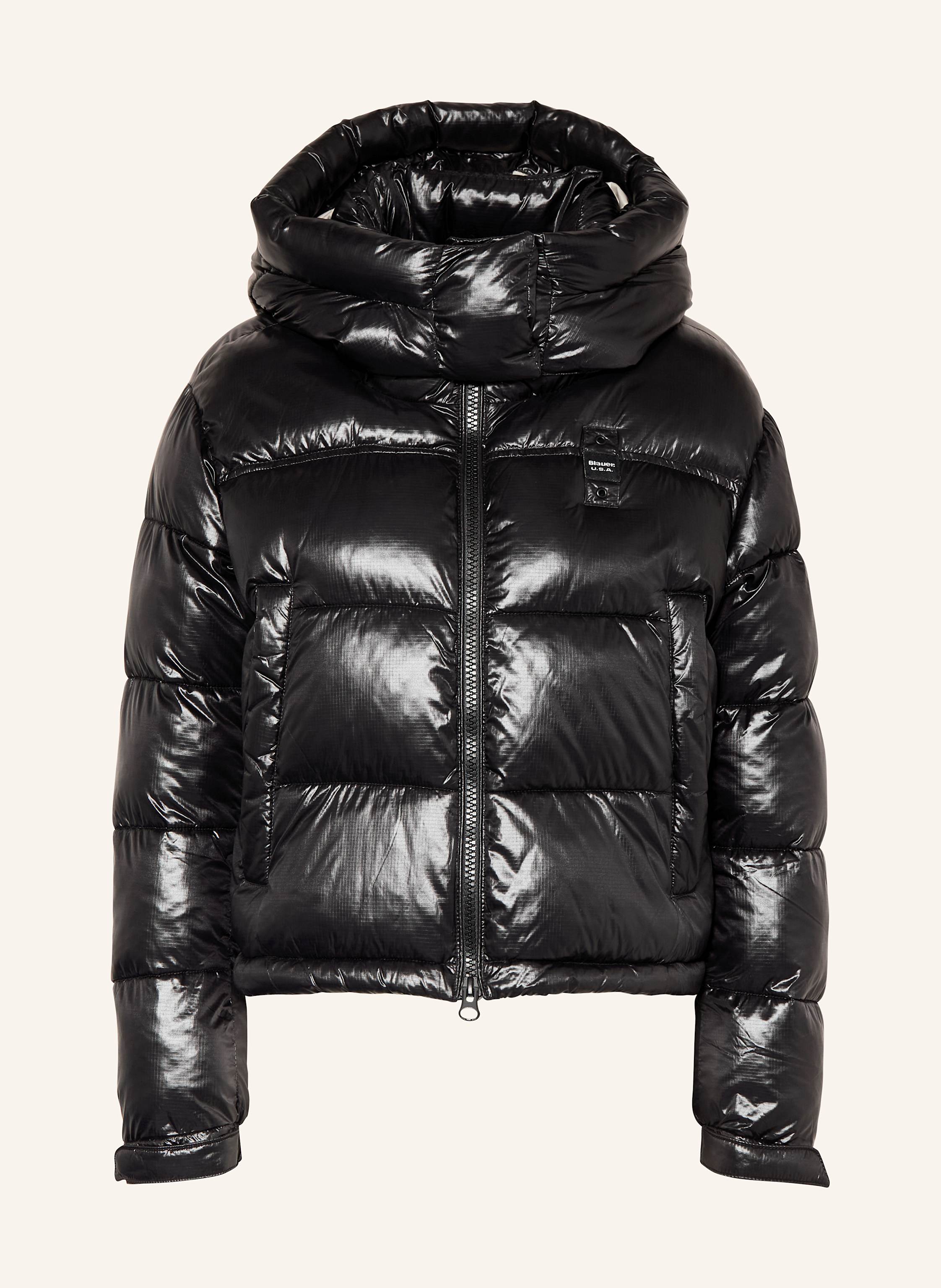 Blauer Steppjacke GLORIA mit abnehmbarer Kapuze