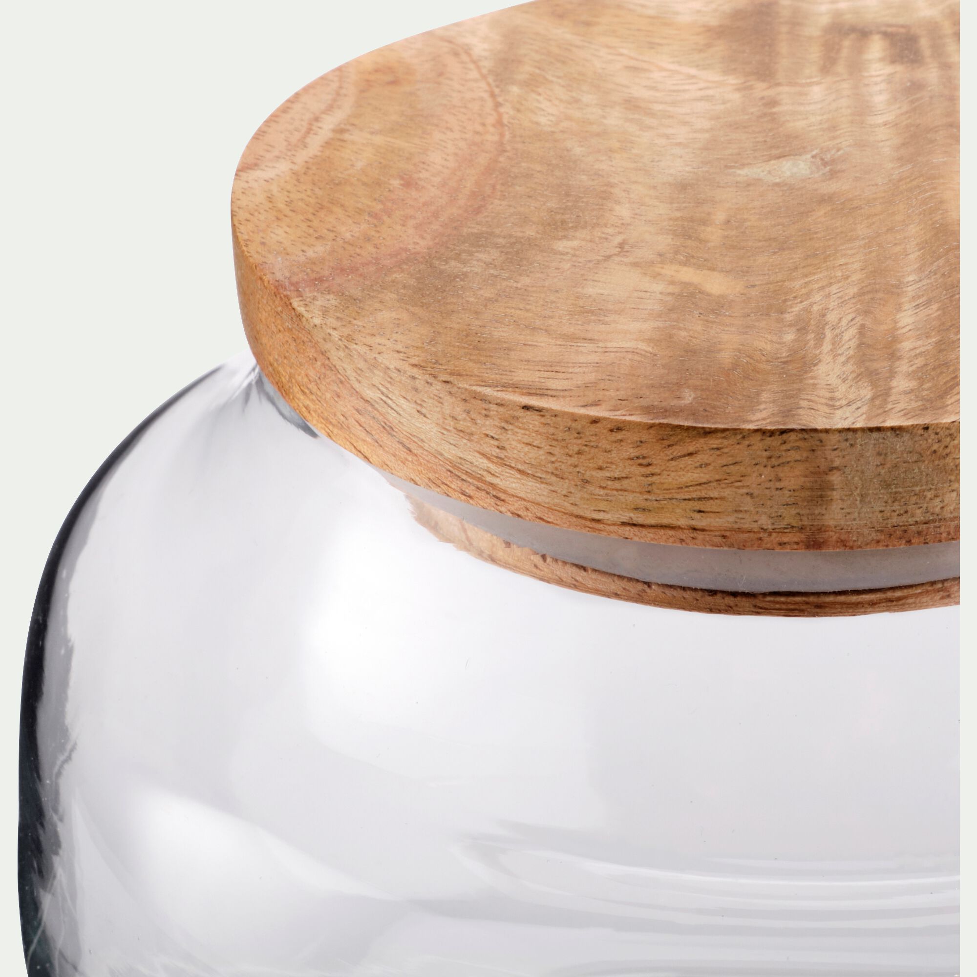 BLOCA - Bocal en verre avec couvercle en manguier 1,25L - transparent