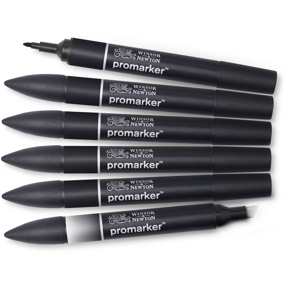 Winsor & Newton Black Promarkers 6 Pack