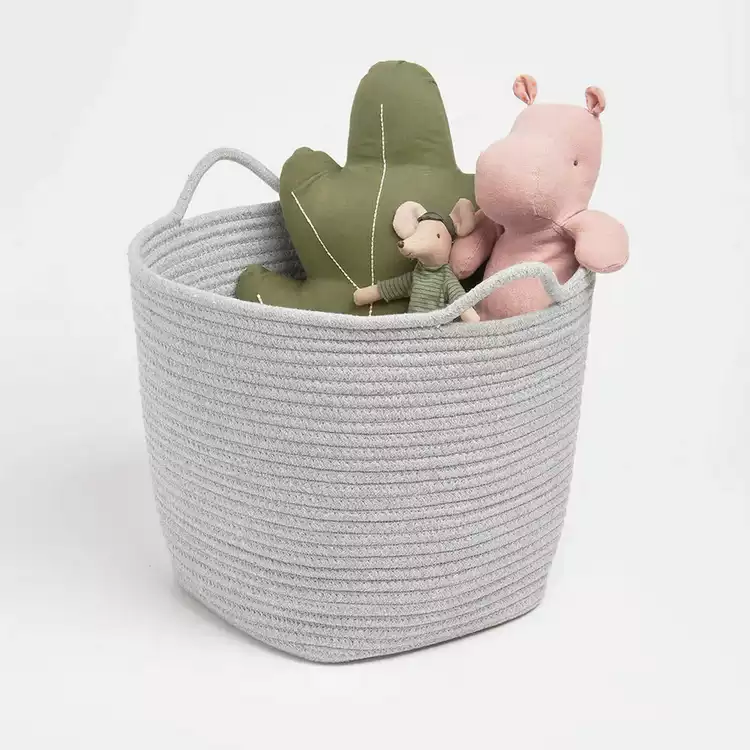 Great Little Trading Company Rope Storage Basket - Grey