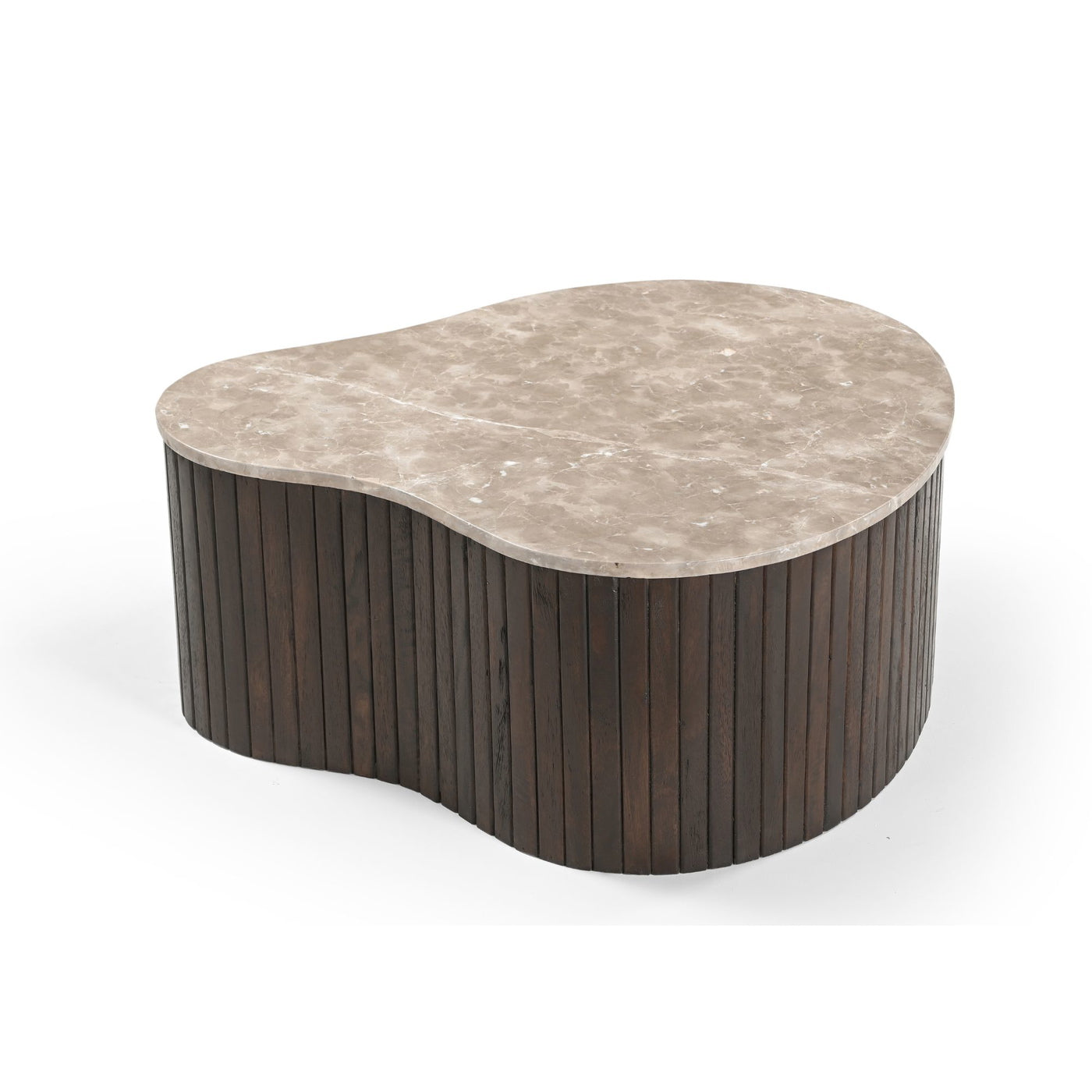 StarFurn - Salontafel Organisch Hout Marmer - 84x73x34cm - Nomi