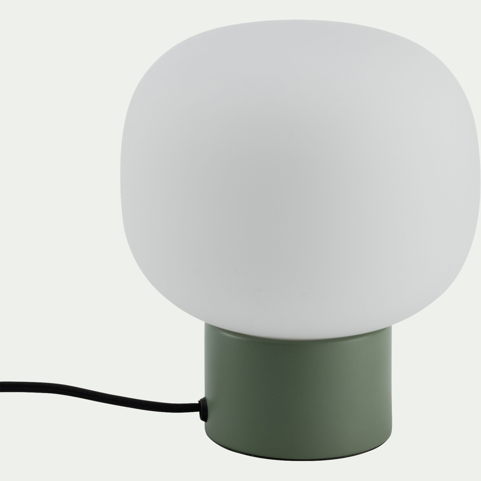 CAMILLE - Lampe à poser électrifiée en verre et en fer - vert