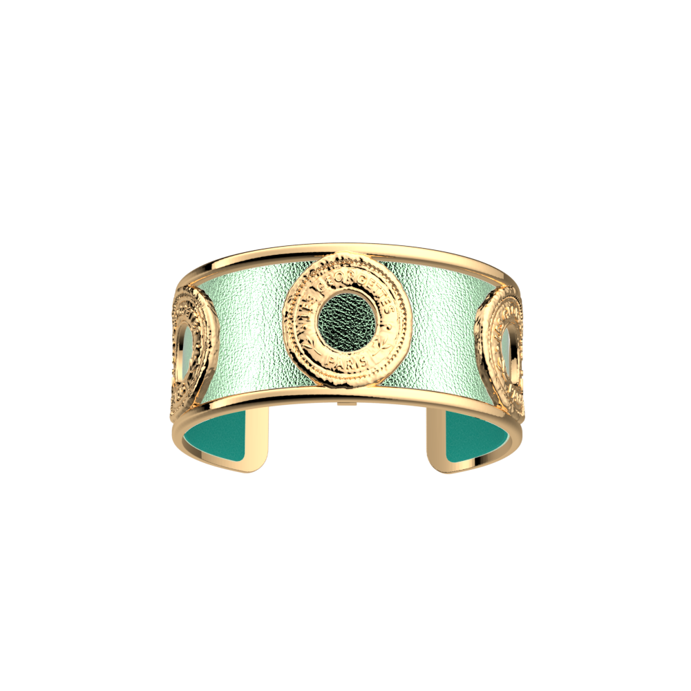 Manchette Pépite, cuir réversible Aquatic / Aquamarine Métallisé