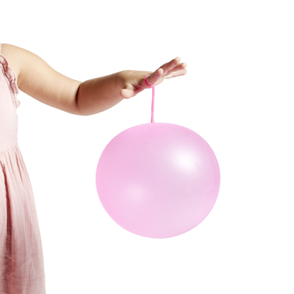 Balle bulle gonflable extensible rose Ø9xH6,5cm