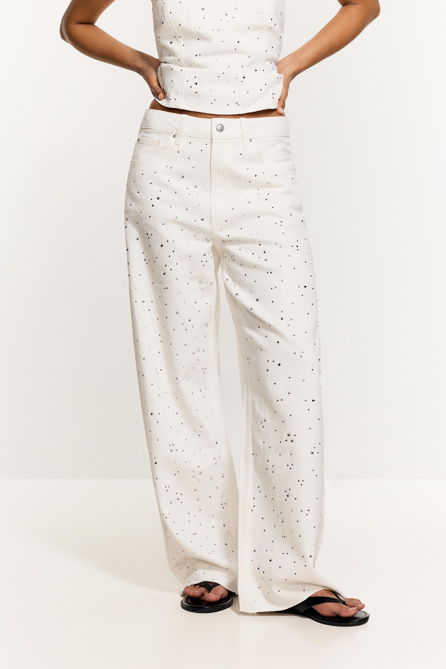 Jeans wide leg brillos