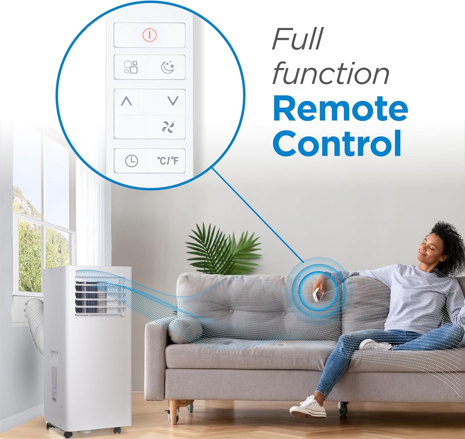 BLACK+DECKER Portable Air Conditioner, 8,500 BTU for Rooms Up To 350 Sq. Ft., Portable AC with Full Function Remote Control & Window Kit, BPACT05SM, White