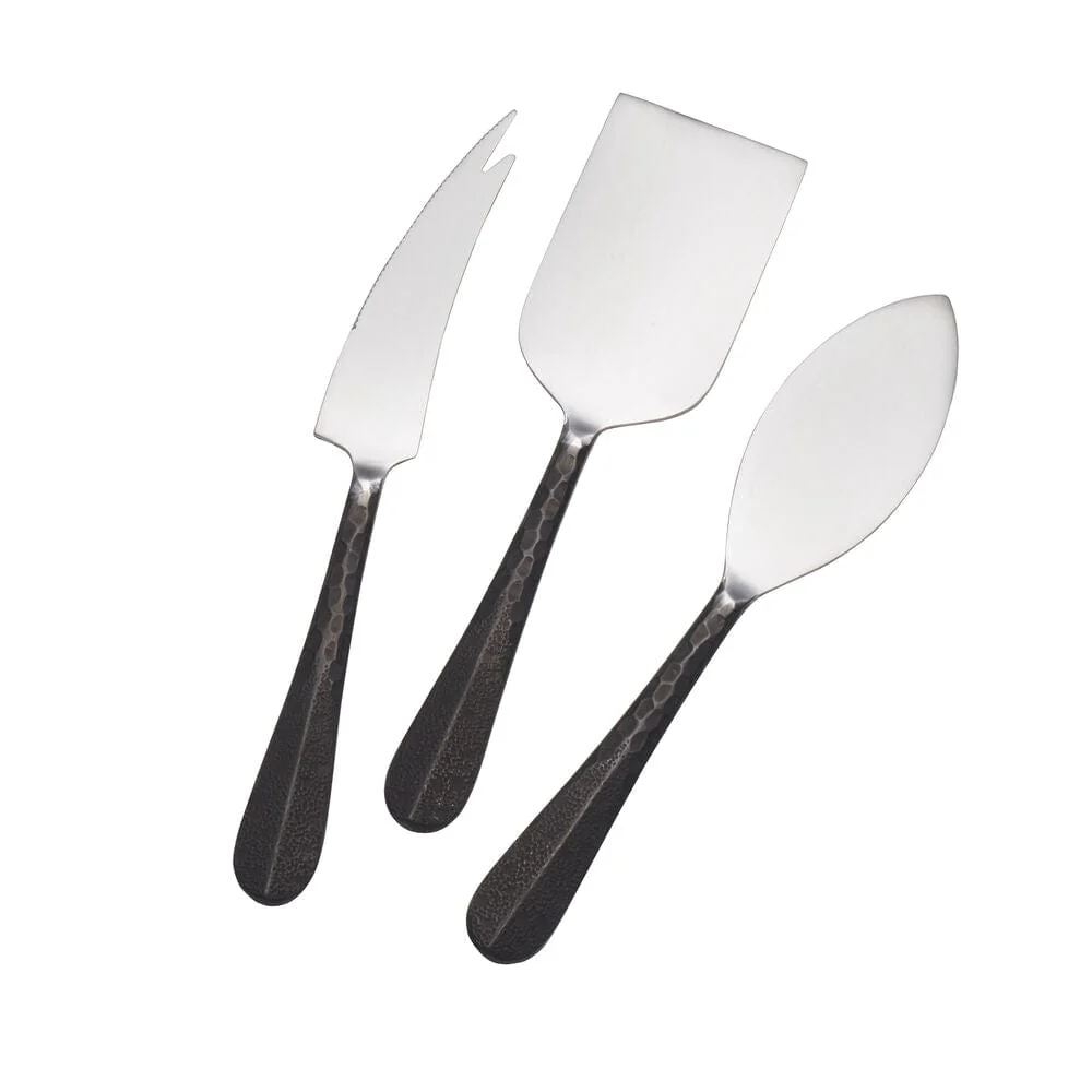 Sable Black 3 Piece Cheese Set