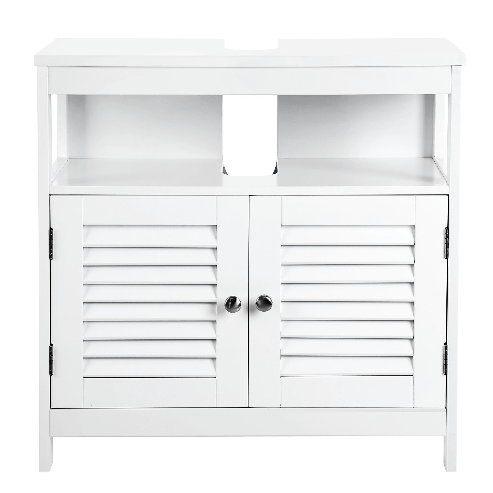 - Meuble sous lavabo effet bois blanc