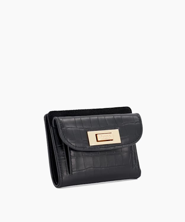Keepers Black - Croc-Embossed Leather Wallet