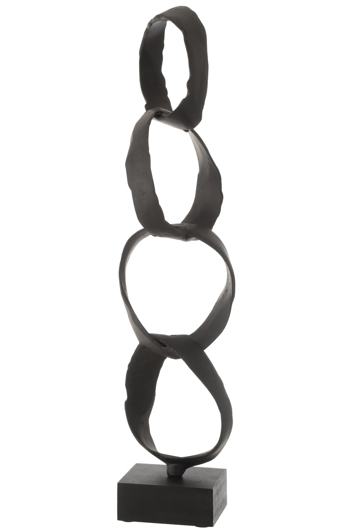 J-Line decoratie Figuur Ringen Op Voet - aluminium - zwart - large