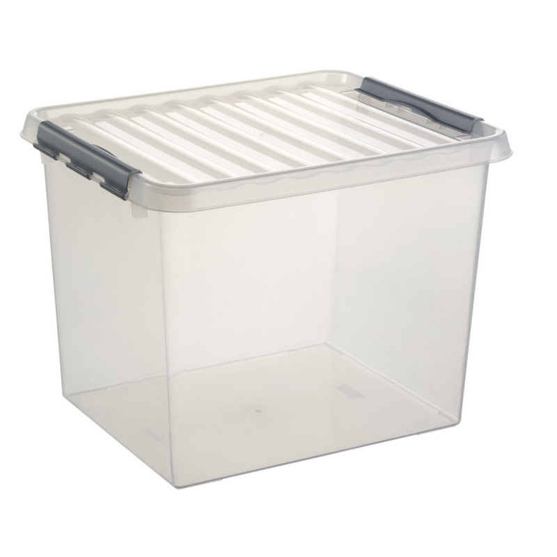 Box de rangement Q-Line avec couvercle à clips transparent 52 L SUNWARE