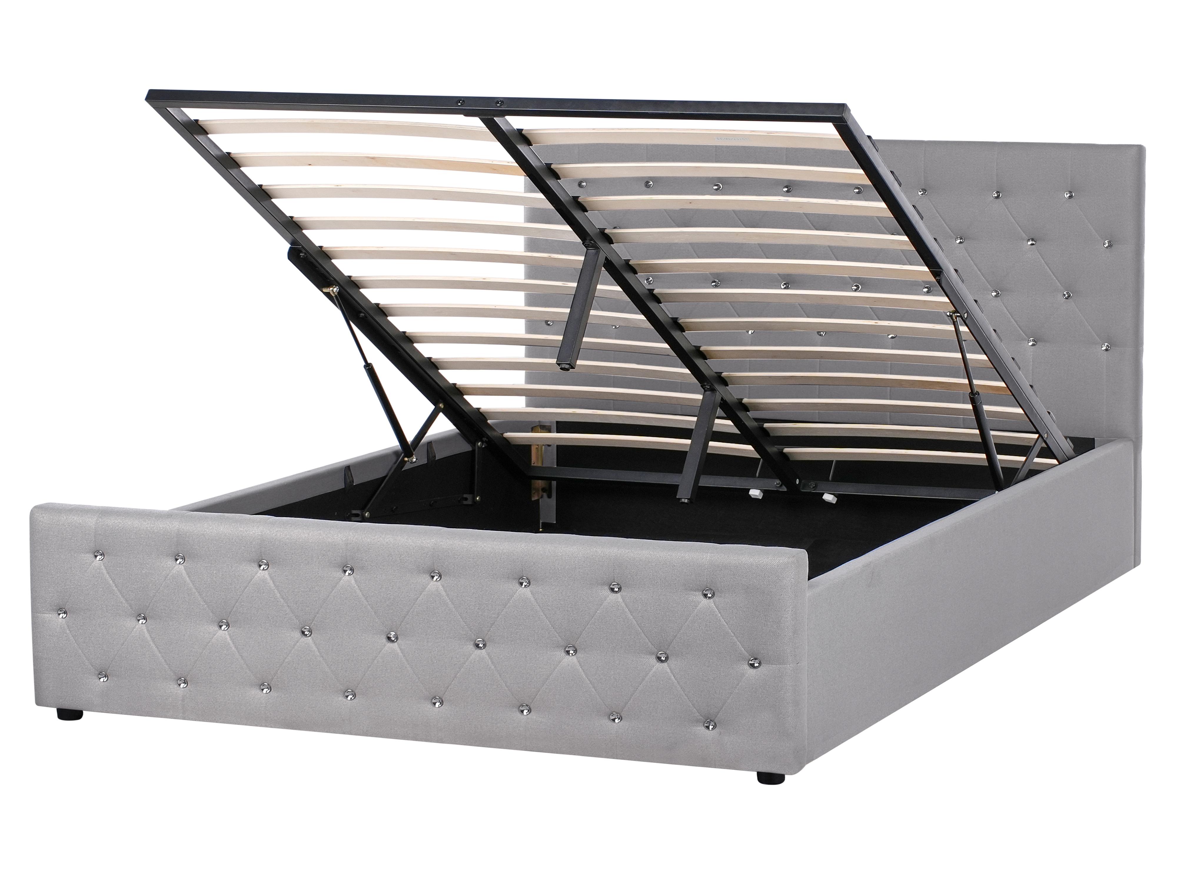 Ottoman Bed Fabric AMIENS 140 x 200 cm (EU Double) Light Grey