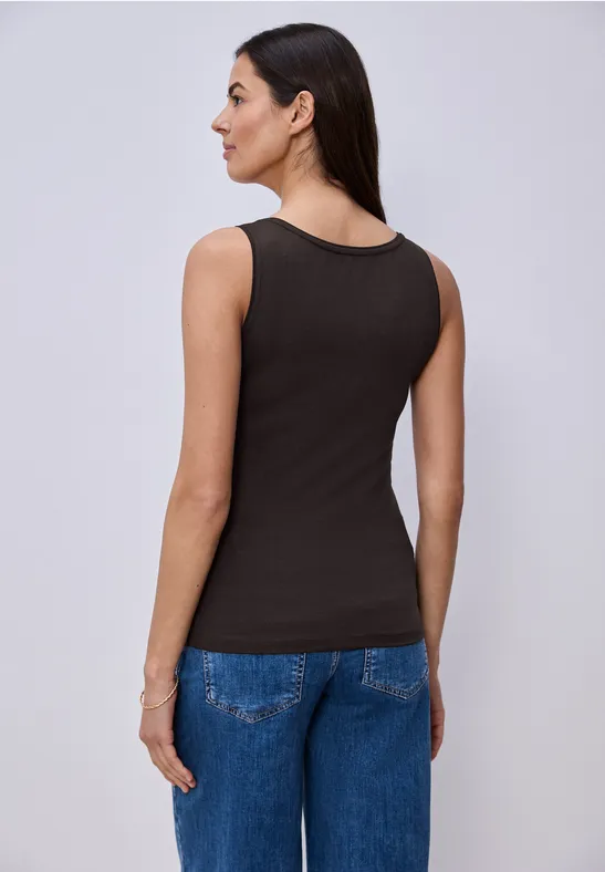 Basic Top mit Rundhals in Unifarbe