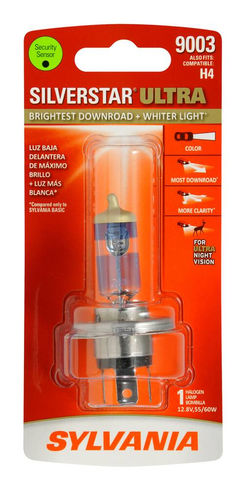 9003 Sylvania SilverStar® ULTRA Halogen Headlight Bulb, Whiter Light, 1-pk