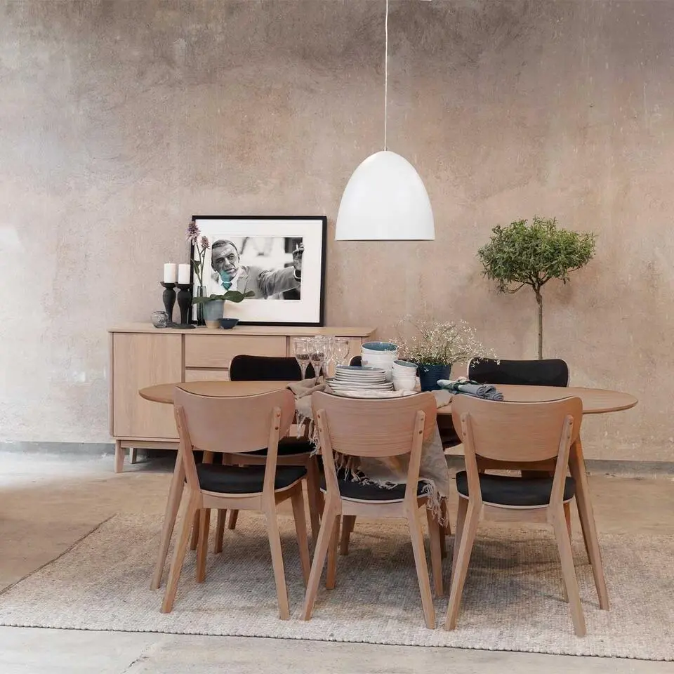 Rowico Home Kato Houten Eetkamerstoel Naturel - Grijze Zitting