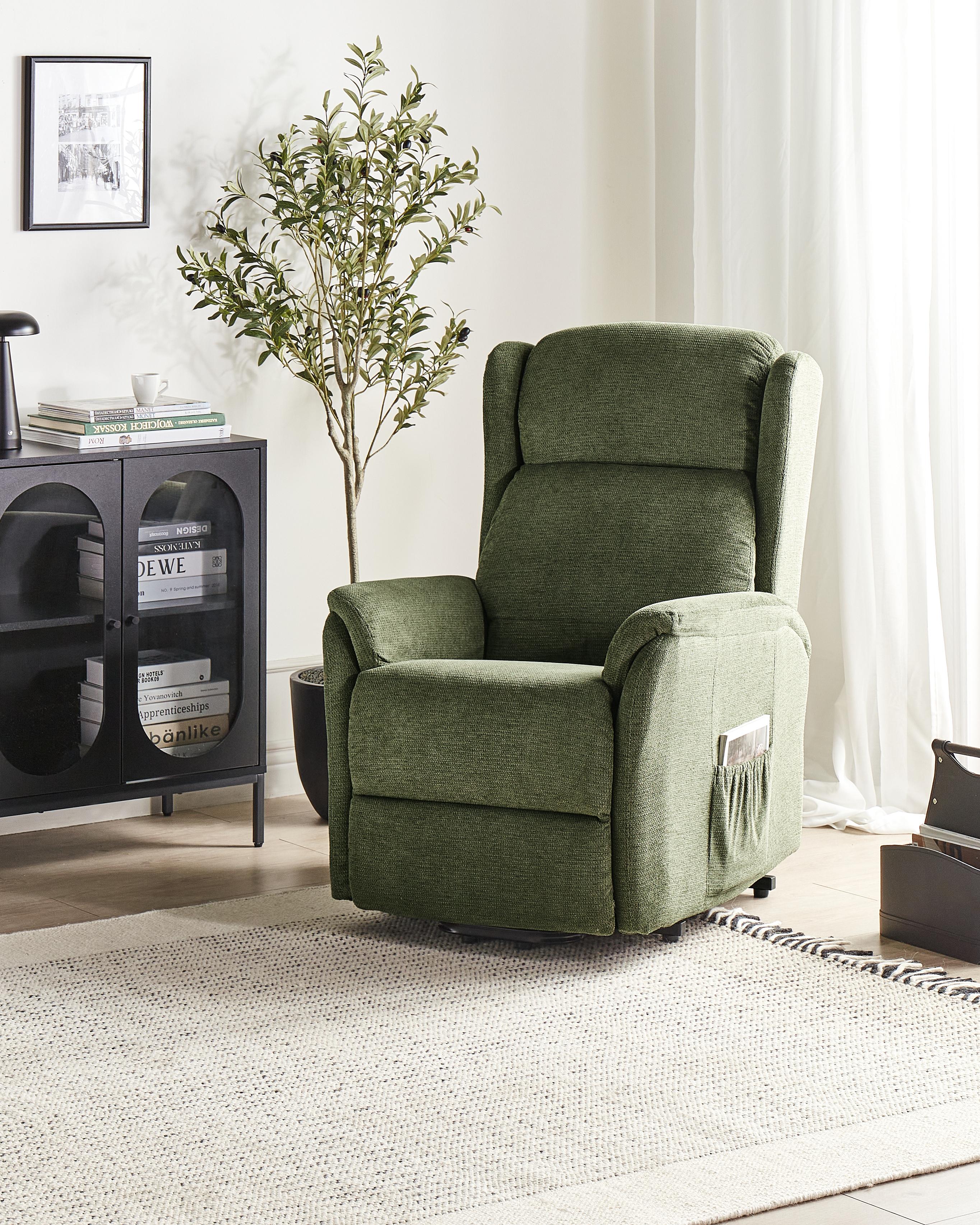 Electric Recliner Chair ELEGY with Footrest Fabric Green