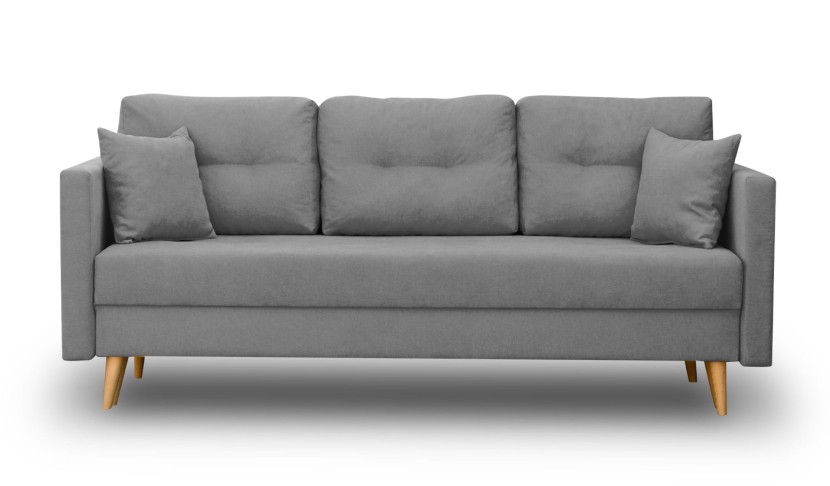 Zestaw skandynawski sofa fotel podnóżek Lahti/Denver Szary