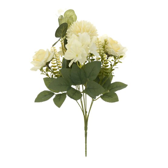 White Mix Floral Bouquet 31cm