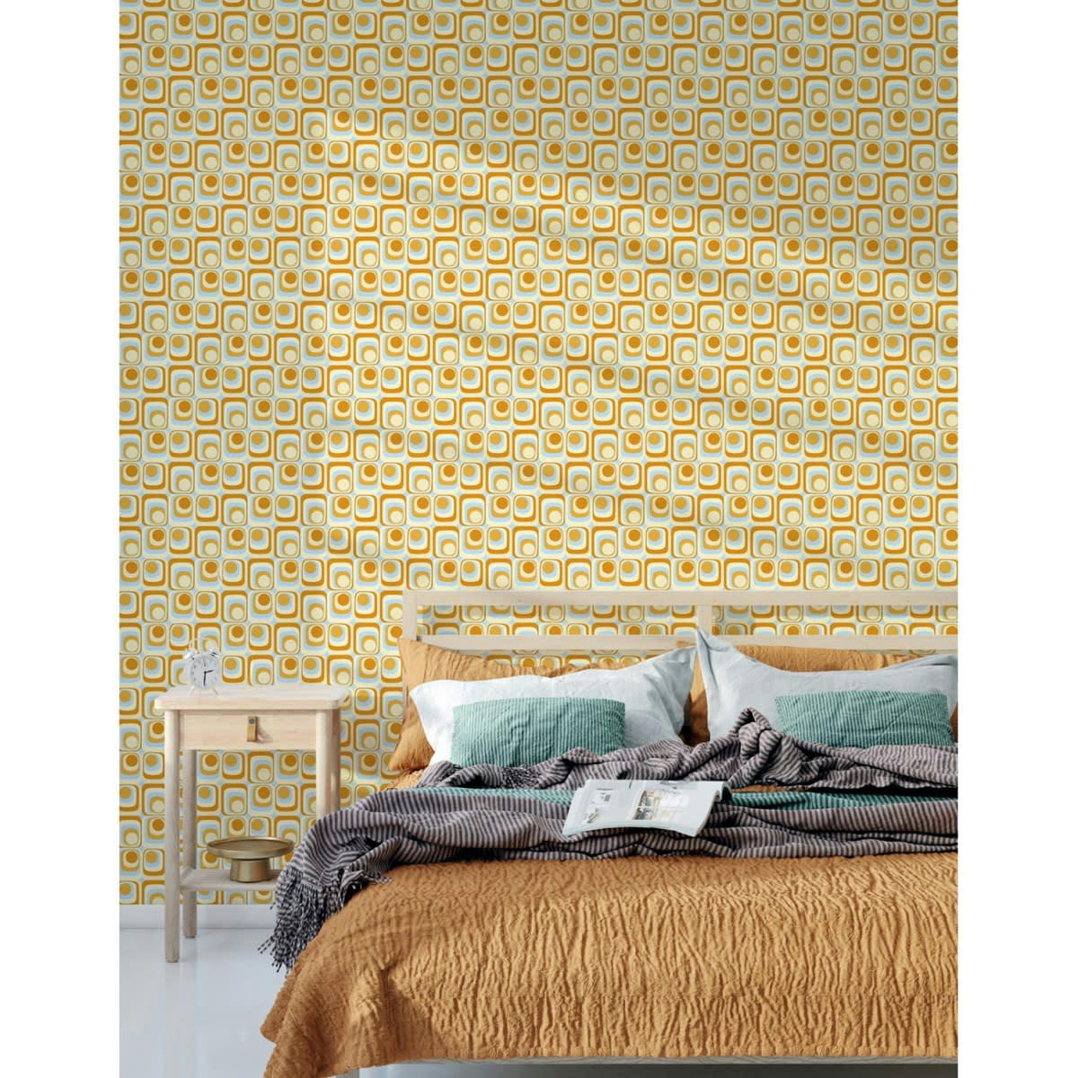 DIABOLO ORANGE - Papier peint panoramique motif imprimé Jaune clair 288x280cm